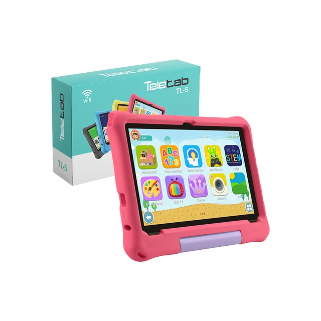 Teletab TL-5 - 64 جيجابايت، اسود مع غطاء زهري – الصورة 2 من 5