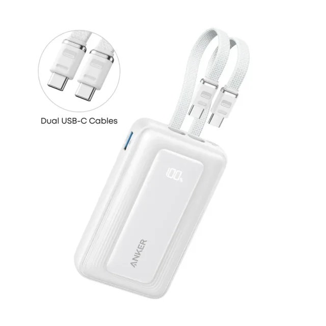 انكر بوربانك زولو - كابل USB-C مزدوج - أبيض – الصورة 2 من 4