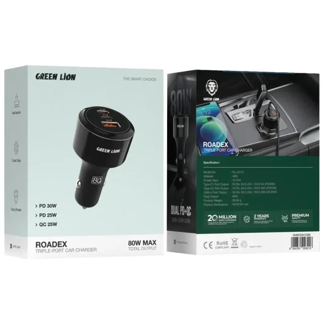 Roadex Triple Port Car Charger - Black – Image 2 of 2